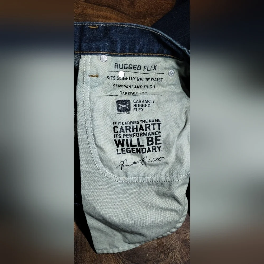 Carhartt Men's Dark Blue Straight Fit Jeans (40X30)
